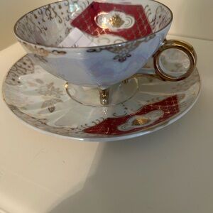 Vintage Japanese lusterware teacup and saucer